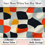 Abstract Organic Curved Shapes  Color Blocks Seamless Pattern Digital Print Fabric by the Metre UK Sewing Quilting Textile