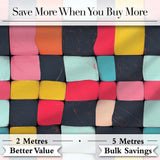 Abstract Textured Square Tiles  Color Block Seamless Pattern Digital Print Fabric by the Metre UK Sewing Quilting Textile