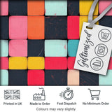 Abstract Textured Square Tiles  Color Block Seamless Pattern Digital Print Fabric by the Metre UK Sewing Quilting Textile