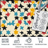 Abstract Scattered Star Shapes Colorful  Seamless Pattern Digital Print Fabric by the Metre UK Sewing Quilting Textile