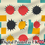 Abstract  Spiky Sun Shapes Colorful Seamless Pattern Digital Print Fabric by the Metre UK Sewing Quilting Textile