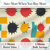 Abstract  Spiky Sun Shapes Colorful Seamless Pattern Digital Print Fabric by the Metre UK Sewing Quilting Textile