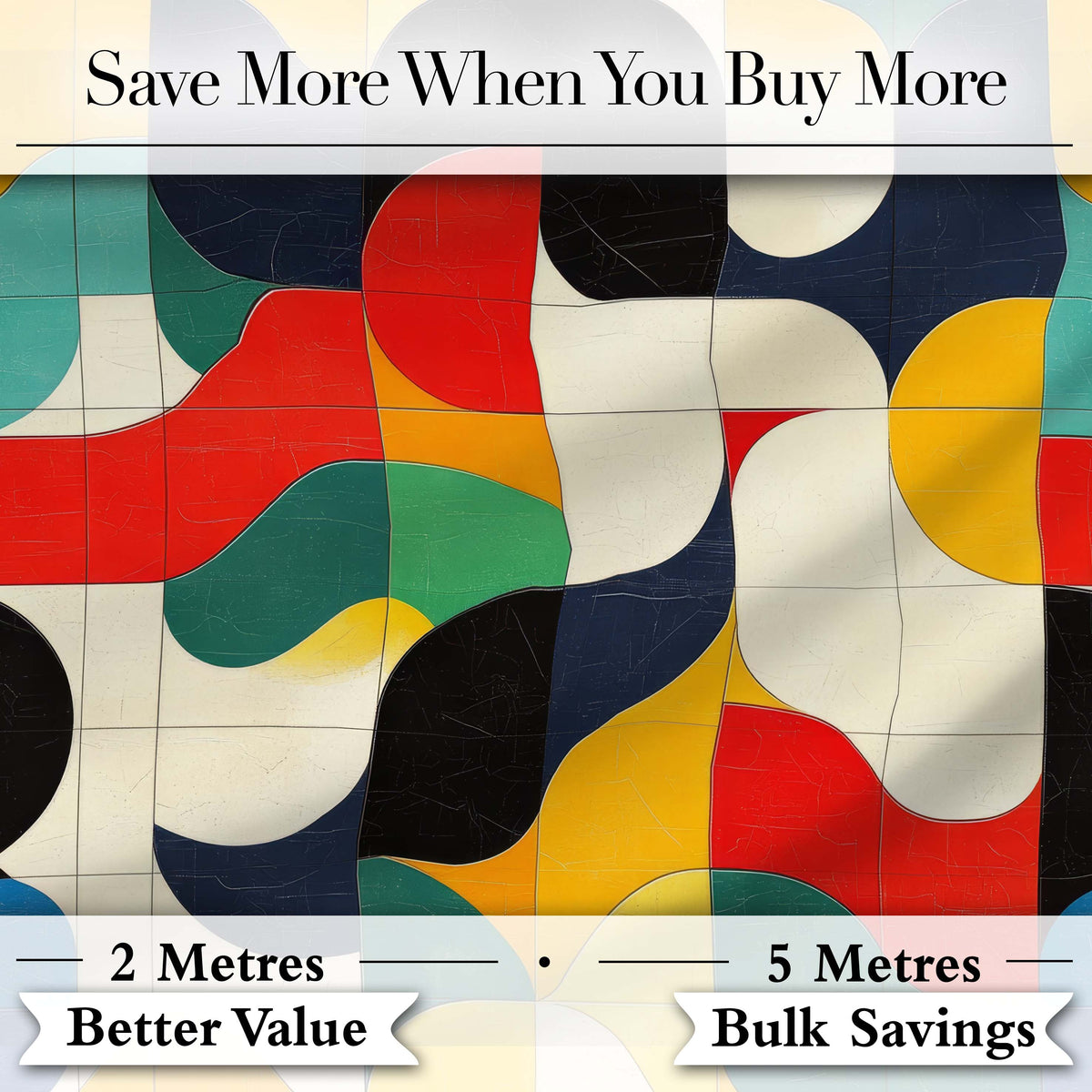 Abstract  Organic Curved Shapes Colorful Seamless Pattern Digital Print Fabric by the Metre UK Sewing Quilting Textile