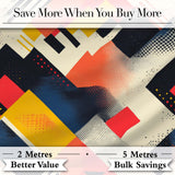 Abstract  Halftone Geometric Shapes Colorful Seamless Pattern Digital Print Fabric by the Metre UK Sewing Quilting Textile