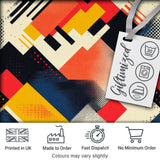 Abstract  Halftone Geometric Shapes Colorful Seamless Pattern Digital Print Fabric by the Metre UK Sewing Quilting Textile