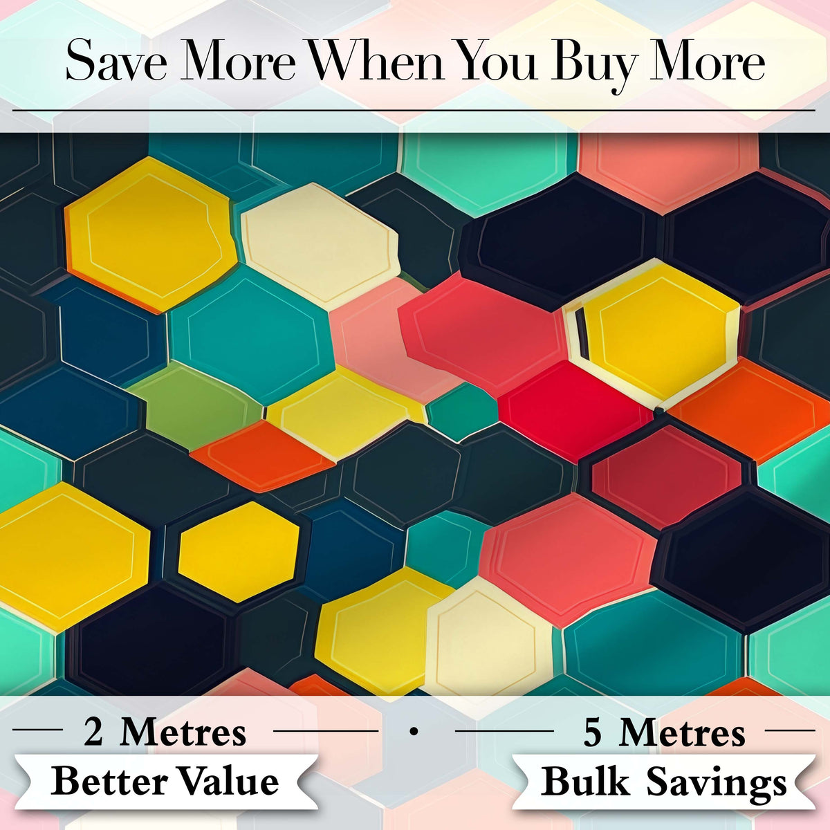 Abstract Multicolor Hexagon Honeycomb Seamless Pattern Digital Print Fabric by the Metre UK Sewing Quilting Textile