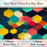 Abstract Multicolor Hexagon Honeycomb Seamless Pattern Digital Print Fabric by the Metre UK Sewing Quilting Textile