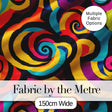 Abstract Bold Curvy Wave Swirl  Color Seamless Pattern Digital Print Fabric by the Metre UK Sewing Quilting Textile