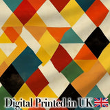 Abstract Geometric Diamond Shapes  Color Seamless Pattern Digital Print Fabric by the Metre UK Sewing Quilting Textile