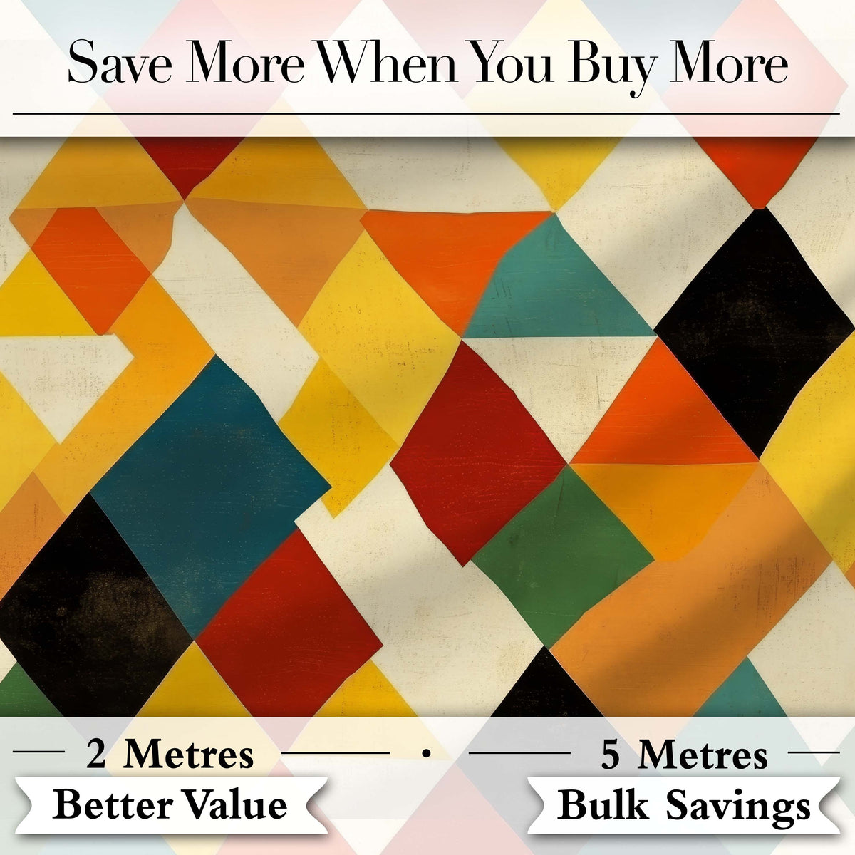 Abstract Geometric Diamond Shapes  Color Seamless Pattern Digital Print Fabric by the Metre UK Sewing Quilting Textile