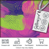 Abstract Neon Wave Lines Dotted Texture Vibrant Seamless Pattern Digital Print Fabric by the Metre UK Sewing Quilting Textile