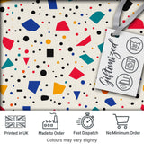 Abstract Minimal Scatter Shapes Confetti Seamless Pattern Digital Print Fabric by the Metre UK Sewing Quilting Textile