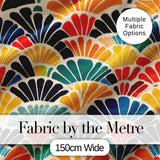 Abstract Art Deco Fan Waves Colorful Seamless Pattern Digital Print Fabric by the Metre UK Sewing Quilting Textile
