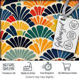 Abstract Art Deco Fan Waves Colorful Seamless Pattern Digital Print Fabric by the Metre UK Sewing Quilting Textile