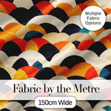 Abstract Scallop Wave Hills  Seamless Pattern Digital Print Fabric by the Metre UK Sewing Quilting Textile
