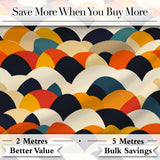 Abstract Scallop Wave Hills  Seamless Pattern Digital Print Fabric by the Metre UK Sewing Quilting Textile