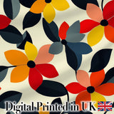 Abstract Floral Petal Leaves Modern Seamless Pattern Digital Print Fabric by the Metre UK Sewing Quilting Textile