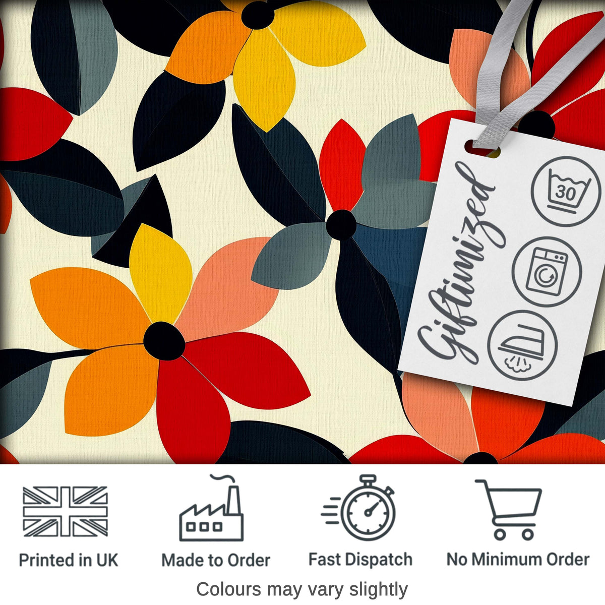 Abstract Floral Petal Leaves Modern Seamless Pattern Digital Print Fabric by the Metre UK Sewing Quilting Textile