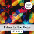 Abstract Vibrant Polygon Crystal Shapes Seamless Pattern Digital Print Fabric by the Metre UK Sewing Quilting Textile