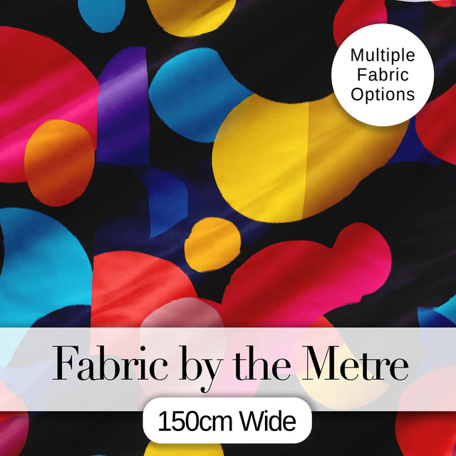 Abstract Colorful Organic Shapes Modern Seamless Pattern Digital Print Fabric by the Metre UK Sewing Quilting Textile