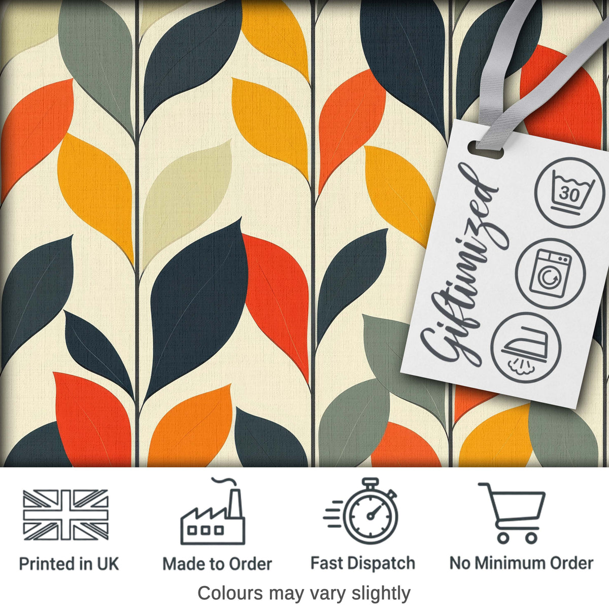 Abstract Modern Leaf Branch Pattern Soft Neutral Background Seamless Pattern Digital Print Fabric by the Metre UK Sewing Quilting Textile