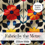 Abstract Bold Floral  Bloom Symmetry Seamless Pattern Digital Print Fabric by the Metre UK Sewing Quilting Textile