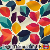 Abstract Bright Leaf Shapes Contemporary Seamless Pattern Digital Print Fabric by the Metre UK Sewing Quilting Textile