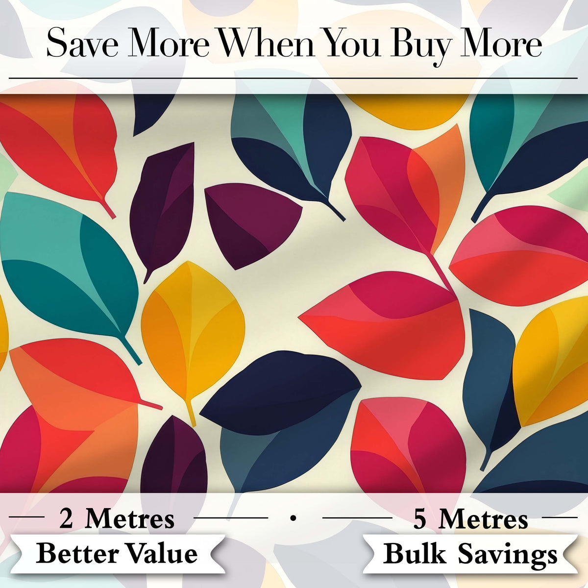 Abstract Bright Leaf Shapes Contemporary Seamless Pattern Digital Print Fabric by the Metre UK Sewing Quilting Textile