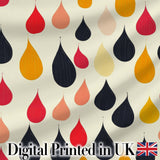 Abstract Hanging Teardrop Motif  Minimal Seamless Pattern Digital Print Fabric by the Metre UK Sewing Quilting Textile