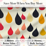 Abstract Hanging Teardrop Motif  Minimal Seamless Pattern Digital Print Fabric by the Metre UK Sewing Quilting Textile