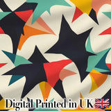 Abstract Bold Starburst Shapes Modern Art Seamless Pattern Digital Print Fabric by the Metre UK Sewing Quilting Textile