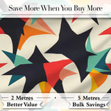 Abstract Bold Starburst Shapes Modern Art Seamless Pattern Digital Print Fabric by the Metre UK Sewing Quilting Textile