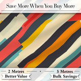 Abstract Angled Color Block Stripes Contemporary Seamless Pattern Digital Print Fabric by the Metre UK Sewing Quilting Textile