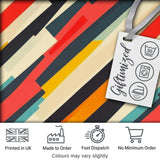 Abstract Angled Color Block Stripes Contemporary Seamless Pattern Digital Print Fabric by the Metre UK Sewing Quilting Textile