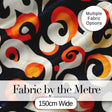 Abstract  Spiral Swirl Bold Contrast Seamless Pattern Digital Print Fabric by the Metre UK Sewing Quilting Textile