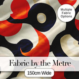 Abstract  Swirl Shapes Bold Contrast Seamless Pattern Digital Print Fabric by the Metre UK Sewing Quilting Textile