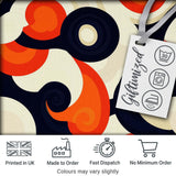 Abstract  Swirl Shapes Bold Contrast Seamless Pattern Digital Print Fabric by the Metre UK Sewing Quilting Textile