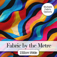 Abstract Curved Ribbon Layers Bright Color Motion Seamless Pattern Digital Print Fabric by the Metre UK Sewing Quilting Textile