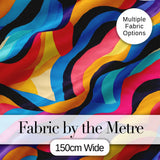 Abstract Curved Ribbon Layers Bright Color Motion Seamless Pattern Digital Print Fabric by the Metre UK Sewing Quilting Textile