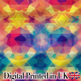 Abstract Kaleidoscope Prism Shapes Vibrant Symmetry Seamless Pattern Digital Print Fabric by the Metre UK Sewing Quilting Textile