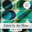 Abstract  Green Circle Shapes Mid Century Modern Style Seamless Pattern Digital Print Fabric by the Metre UK Sewing Quilting Textile
