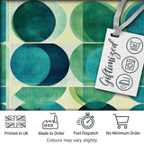 Abstract  Green Circle Shapes Mid Century Modern Style Seamless Pattern Digital Print Fabric by the Metre UK Sewing Quilting Textile