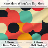 Abstract Bold Color Circle Pop Art Geometric Shapes Seamless Pattern Digital Print Fabric by the Metre UK Sewing Quilting Textile