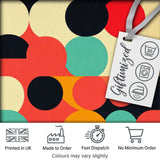 Abstract Bold Color Circle Pop Art Geometric Shapes Seamless Pattern Digital Print Fabric by the Metre UK Sewing Quilting Textile