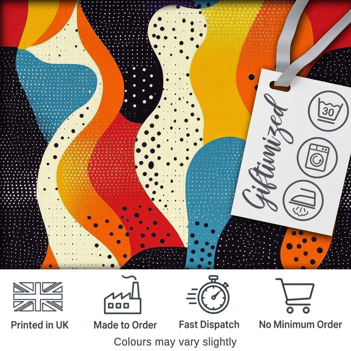 Abstract Organic Blob Shapes Dotted Texture Bold Colors Seamless Pattern Digital Print Fabric by the Metre UK Sewing Quilting Textile
