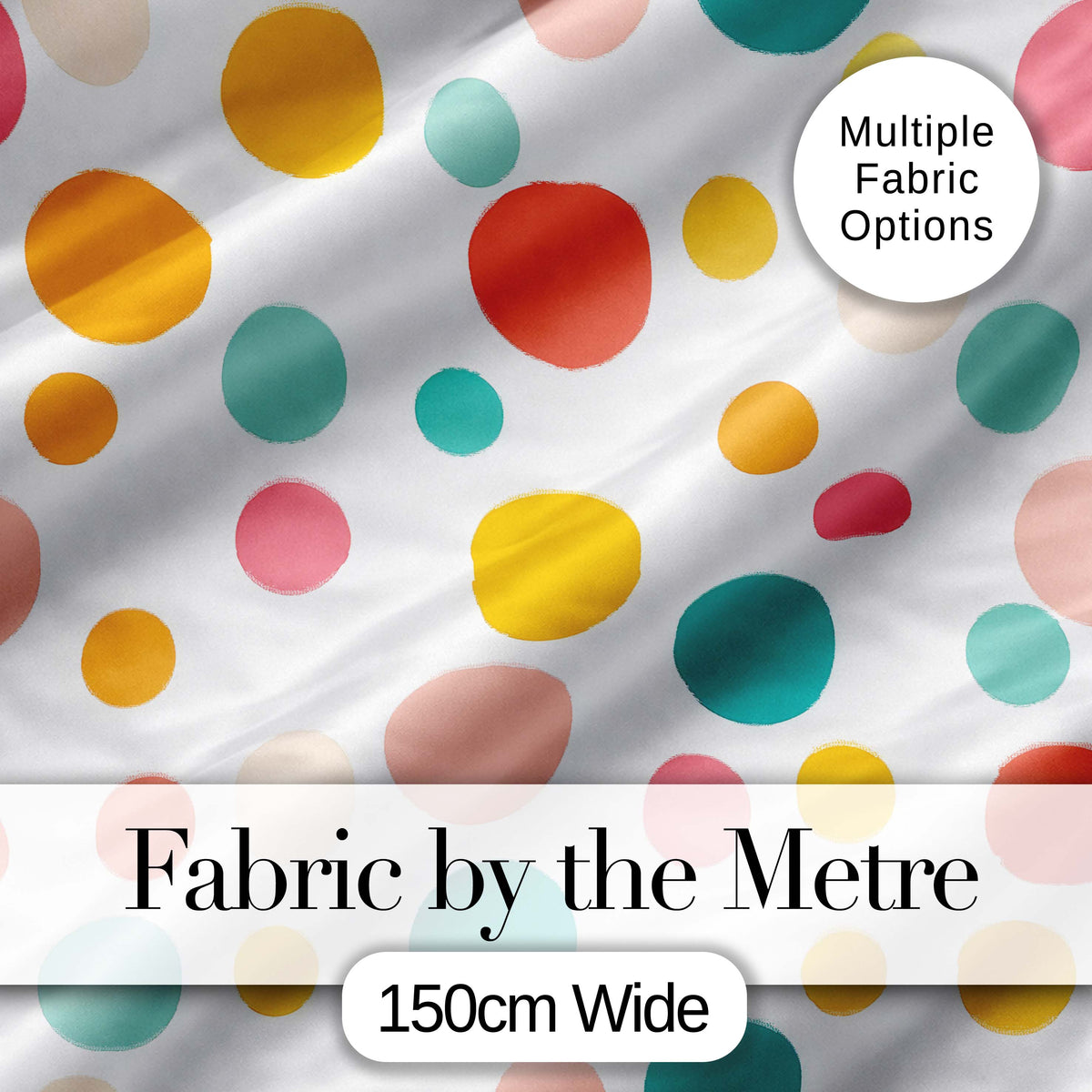 Abstract Colorful Polka Dot Minimal Pastel Shapes Seamless Pattern Digital Print Fabric by the Metre UK Sewing Quilting Textile