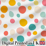 Abstract Colorful Polka Dot Minimal Pastel Shapes Seamless Pattern Digital Print Fabric by the Metre UK Sewing Quilting Textile