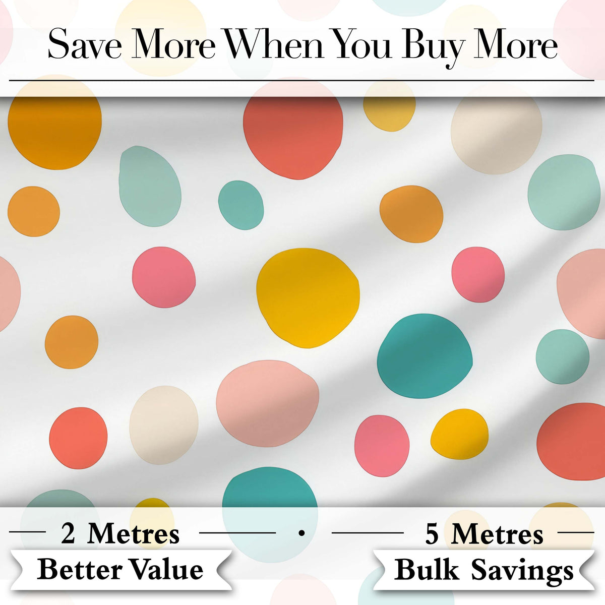 Abstract Colorful Polka Dot Minimal Pastel Shapes Seamless Pattern Digital Print Fabric by the Metre UK Sewing Quilting Textile