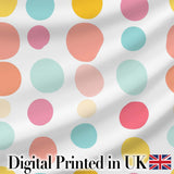 Abstract Pastel Polka Dot Soft Colorful Minimal Seamless Pattern Digital Print Fabric by the Metre UK Sewing Quilting Textile