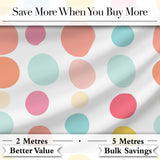 Abstract Pastel Polka Dot Soft Colorful Minimal Seamless Pattern Digital Print Fabric by the Metre UK Sewing Quilting Textile